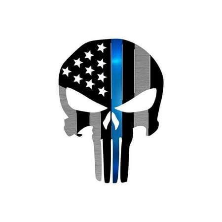 Thin Blue Line Flag Punisher Give Me Liberty or Death 8x12 Inch Aluminum Sign